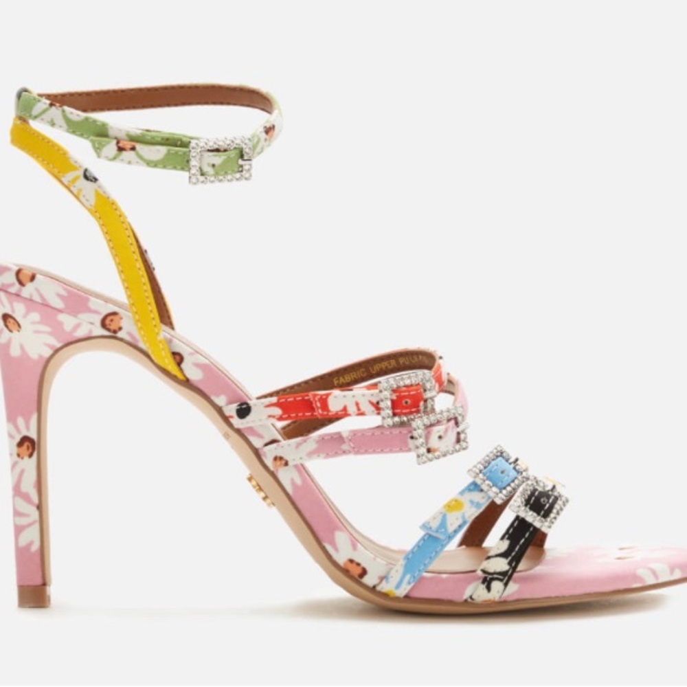 KURT GEIGER LONDON Women's PIERRA Buckle Strappy DAISY Multi Fabric Size 7.5M